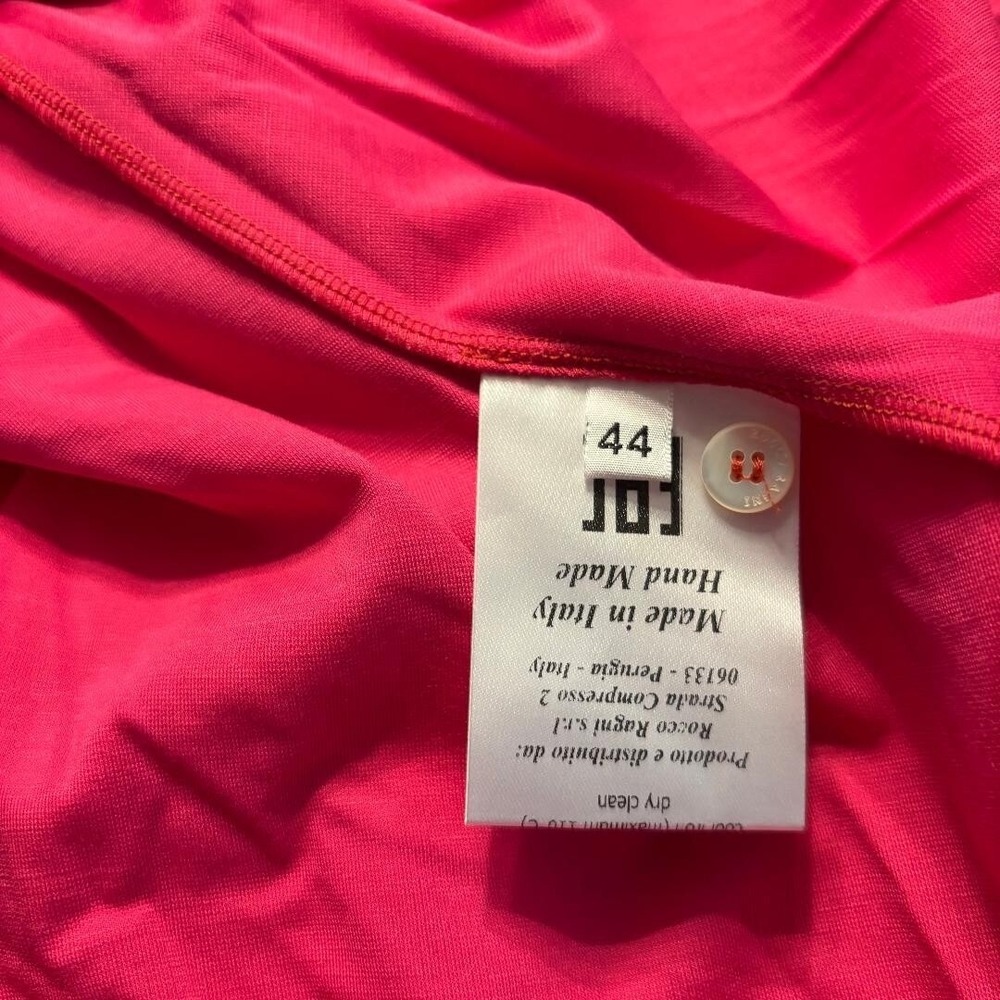 Rocco Ragni Pink Short Sleeve Midi Dress MSRP $425.00 Size Med Made in‎ Italy - Picture 6 of 14